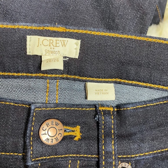 J. Crew Toothpick Skinny Jeans Dark Wash Mid Rise Women's Size 26 - Picture 7 of 7